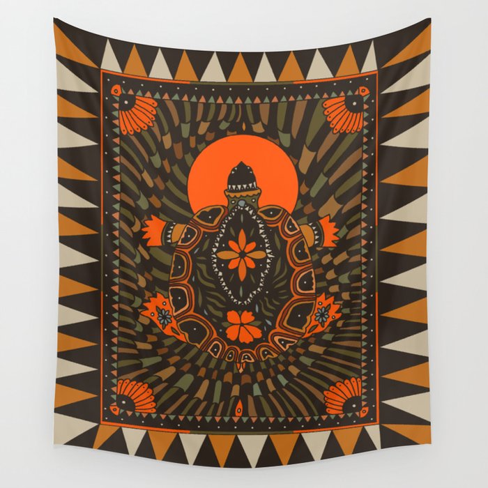 Painted Turtle Wall Tapestry Gallery Image 1