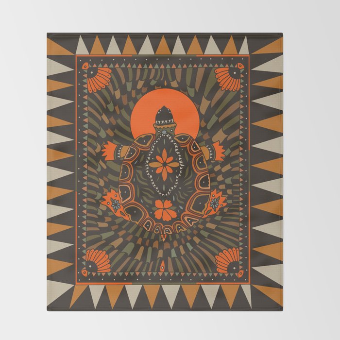 Painted Turtle Throw Blanket Gallery Image 2