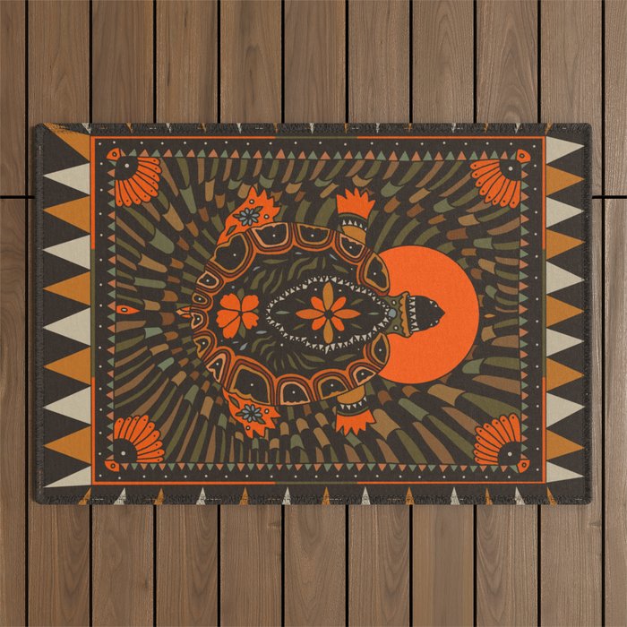 Painted Turtle Outdoor Rug Gallery Image 1