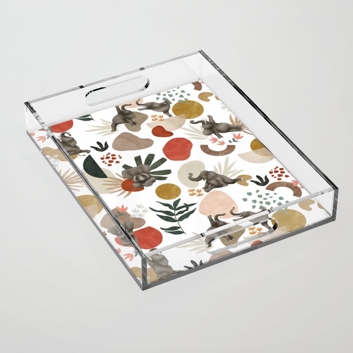 Elephant yoga 01 Acrylic Tray Gallery Image 1