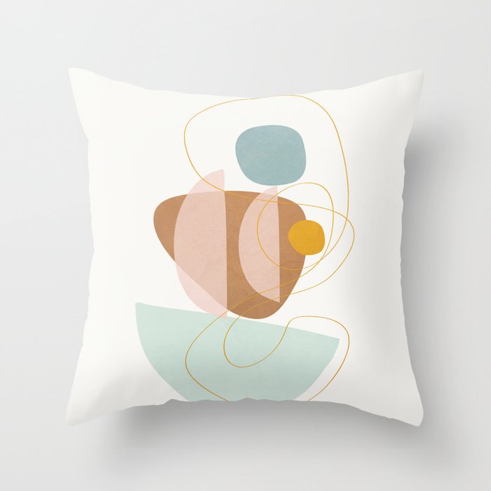 Soft Abstract Shapes 13 Throw Pillow Gallery Image 6