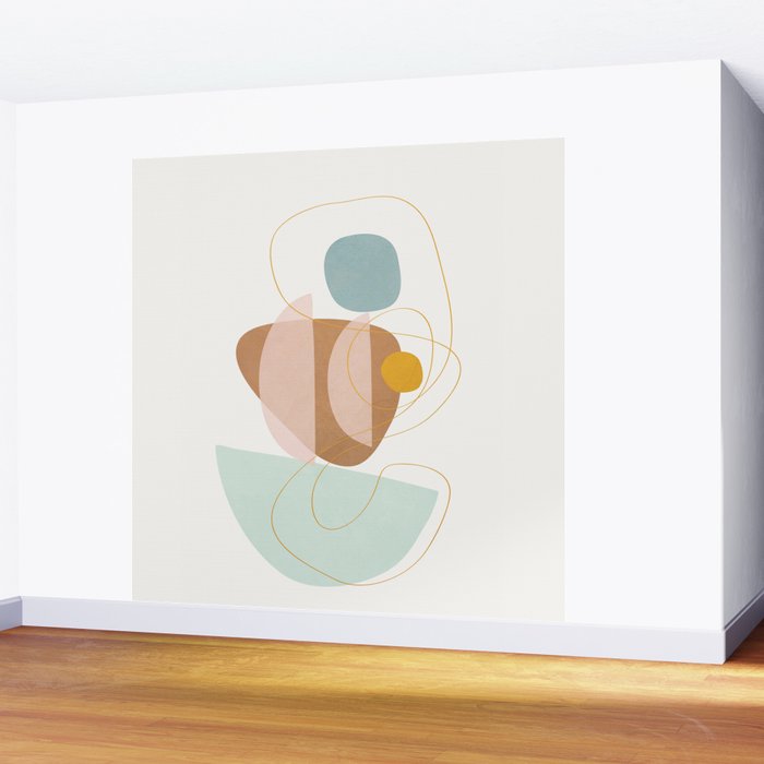 Soft Abstract Shapes 13 Wall Mural Gallery Image 2