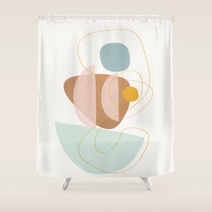 Soft Abstract Shapes 13 Shower Curtain Gallery Image 1