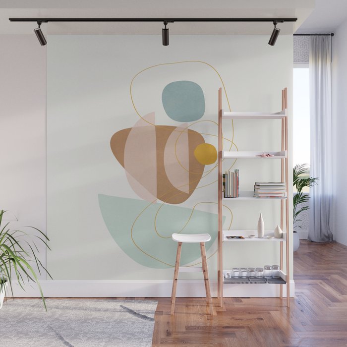 Soft Abstract Shapes 13 Wall Mural Gallery Image 1