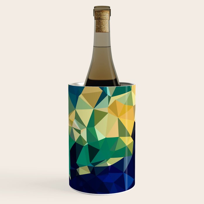 Blue Gold New Poly Wave Geometric Triangles  Wine Chiller Gallery Image 2