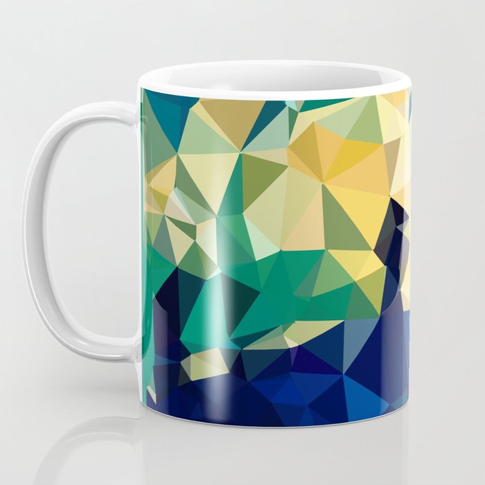 Blue Gold New Poly Wave Geometric Triangles  Coffee Mug Gallery Image 3
