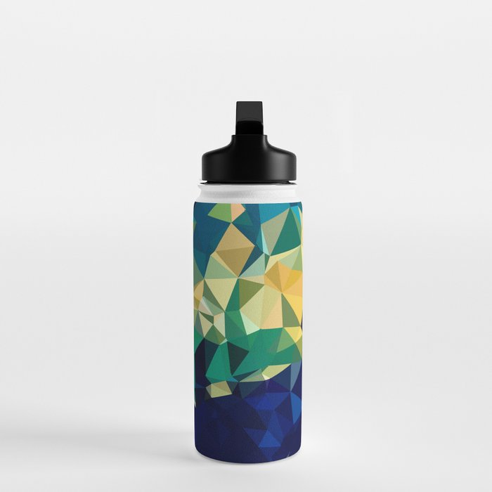 Blue Gold New Poly Wave Geometric Triangles  Water Bottle Gallery Image 3
