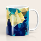 Blue Gold New Poly Wave Geometric Triangles  Coffee Mug Gallery Image 1