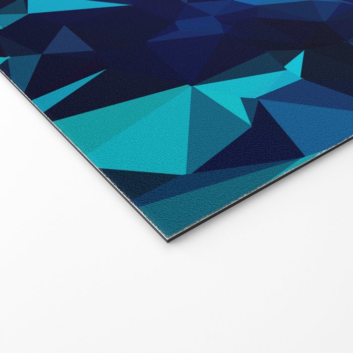 Blue Gold New Poly Wave Geometric Triangles  Welcome Mat Gallery Image 2