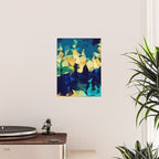 Blue Gold New Poly Wave Geometric Triangles  Poster Gallery Image 2