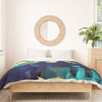 Blue Gold New Poly Wave Geometric Triangles  Duvet Cover Gallery Image 3