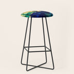 Blue Gold New Poly Wave Geometric Triangles  Stool Gallery Image 1