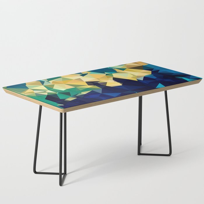 Blue Gold New Poly Wave Geometric Triangles  Coffee Table Gallery Image 1