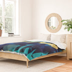 Blue Gold New Poly Wave Geometric Triangles  Duvet Cover Gallery Image 2