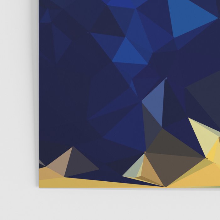 Blue Gold New Poly Wave Geometric Triangles  Poster Gallery Image 3