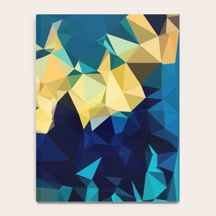 Blue Gold New Poly Wave Geometric Triangles  Notebook Gallery Image 4