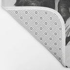 Lady and Chimp Sunbathing, Black and White, Vintage Art Bath Mat Gallery Image 2