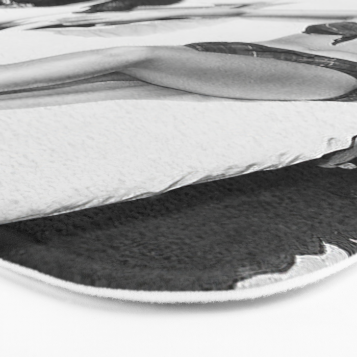 Lady and Chimp Sunbathing, Black and White, Vintage Art Bath Mat Gallery Image 3