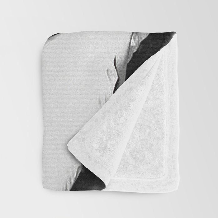 Lady and Chimp Sunbathing, Black and White, Vintage Art Throw Blanket Gallery Image 3