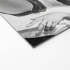 Lady and Chimp Sunbathing, Black and White, Vintage Art Welcome Mat Gallery Image 2