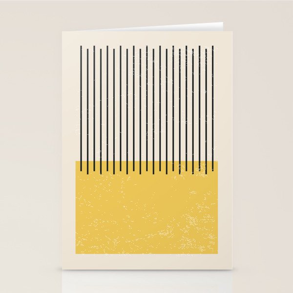 Yellow Lemon Square Stripes Mid Century Modern Minimalist Rothko Inspired Colourfield Stripes Stationery Card Gallery Image 2