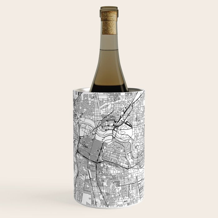 Sacramento White Map Wine Chiller Gallery Image 1