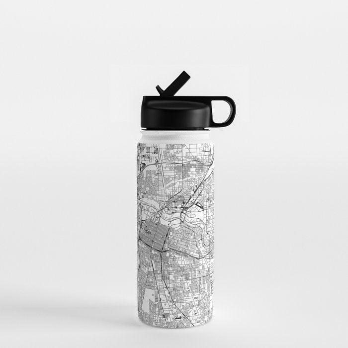 Sacramento White Map Water Bottle Gallery Image 1