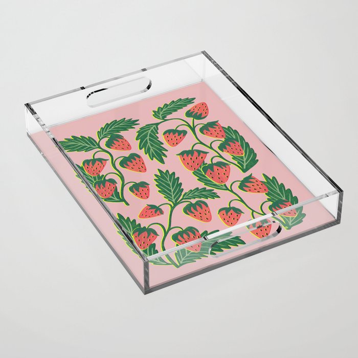 Strawberry plants Acrylic Tray Gallery Image 1