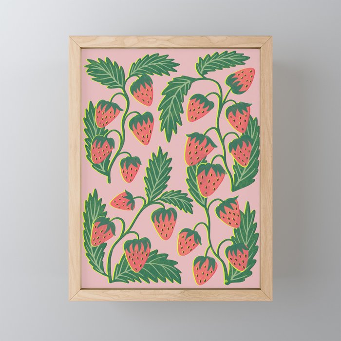 Strawberry plants Mini Art Print Gallery Image 1