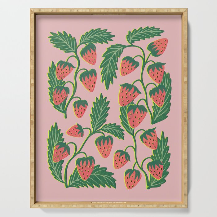 Strawberry plants Serving Tray Gallery Image 1