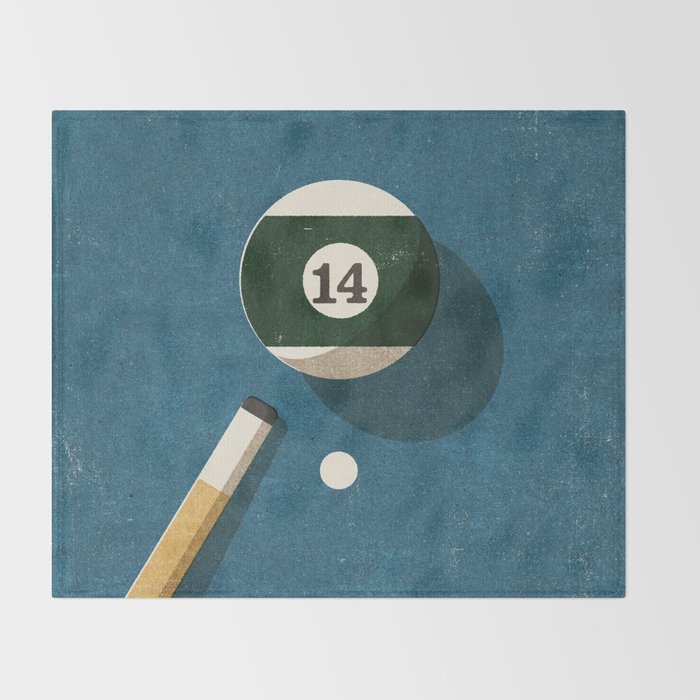 BILLIARDS / Ball 14 Throw Blanket Gallery Image 2