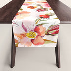Hygge Watercolor Midsummer Dogroses Pattern  Table Runner Gallery Image 1