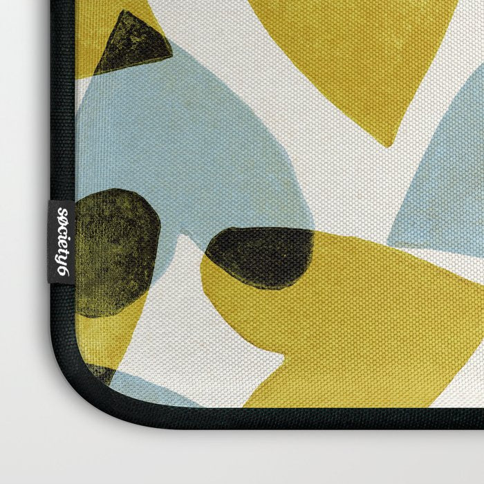 Linocut Hearts / Blue & Yellow Laptop Sleeve Gallery Image 3