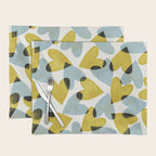 Linocut Hearts / Blue & Yellow Placemat Gallery Image 1
