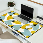 Linocut Hearts / Blue & Yellow Desk Mat Gallery Image 2
