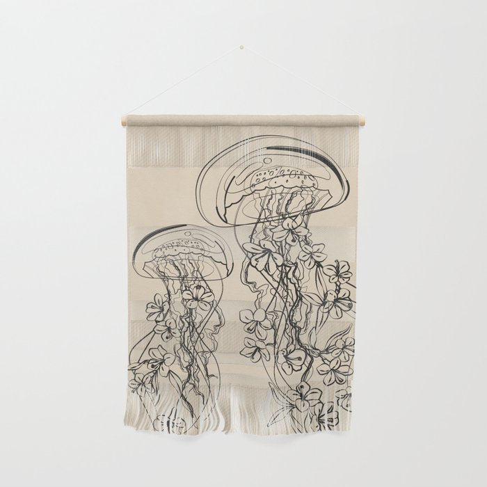 Minimal Floral Jellyfishes 1 Wall Hanging Gallery Image 1