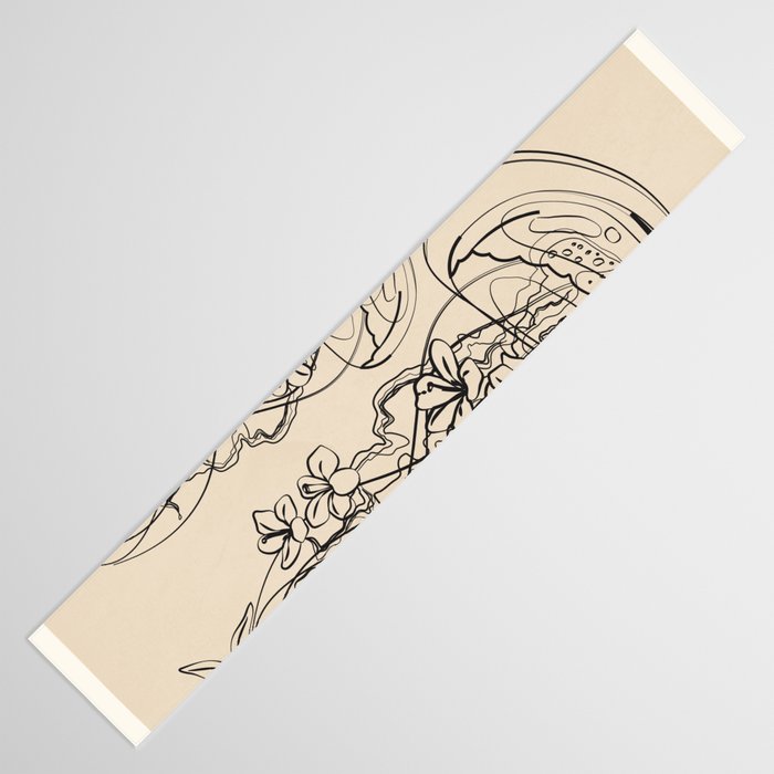 Minimal Floral Jellyfishes 1 Table Runner Gallery Image 3