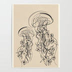 Minimal Floral Jellyfishes 1 Poster Gallery Image 4