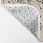Minimal Floral Jellyfishes 1 Bath Mat Gallery Image 2