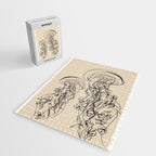 Minimal Floral Jellyfishes 1 Jigsaw Puzzle Gallery Image 2