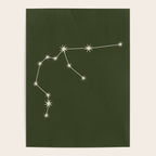 Aquarius Zodiac Star Constellation Line Art Moss Green Poster Gallery Image 4