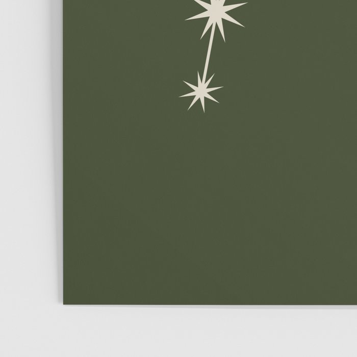 Aquarius Zodiac Star Constellation Line Art Moss Green Poster Gallery Image 3