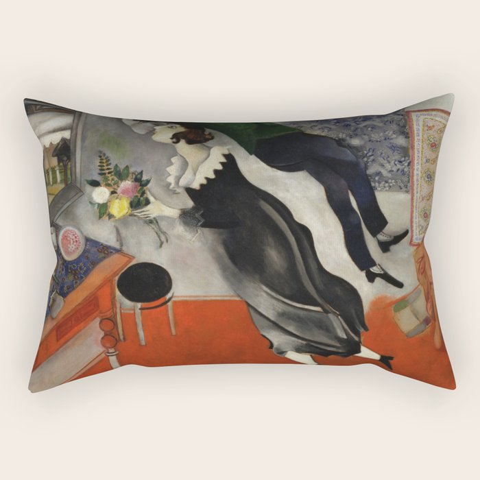 Marc Chagall, The Birthday 1915 Artwork, Posters Tshirts Prints Bags Men Women Kids Rectangular Pillow Gallery Image 2