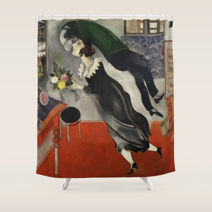 Marc Chagall, The Birthday 1915 Artwork, Posters Tshirts Prints Bags Men Women Kids Shower Curtain Gallery Image 1