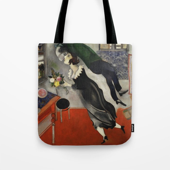 Marc Chagall, The Birthday 1915 Artwork, Posters Tshirts Prints Bags Men Women Kids Tote Bag Gallery Image 1