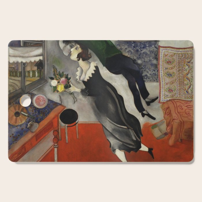 Marc Chagall, The Birthday 1915 Artwork, Posters Tshirts Prints Bags Men Women Kids Cutting Board Gallery Image 1
