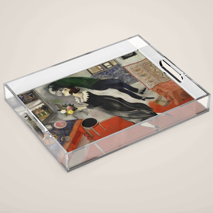 Marc Chagall, The Birthday 1915 Artwork, Posters Tshirts Prints Bags Men Women Kids Acrylic Tray Gallery Image 1