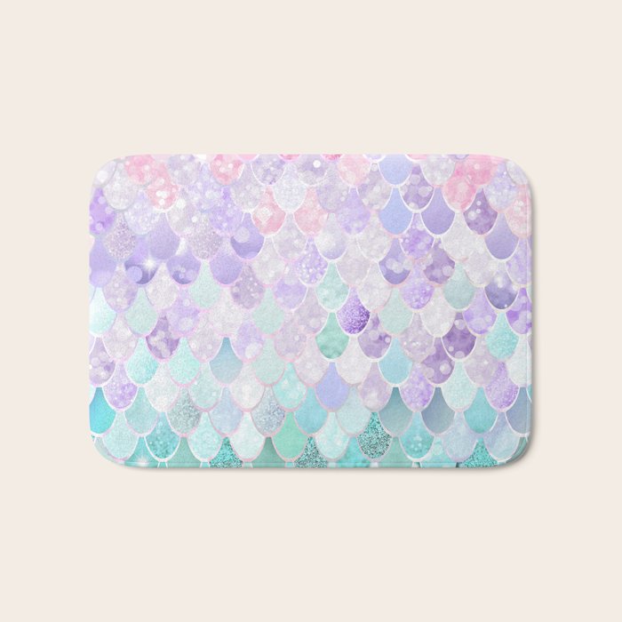 Mermaid Pastel Aesthetics Bath Mat Gallery Image 1