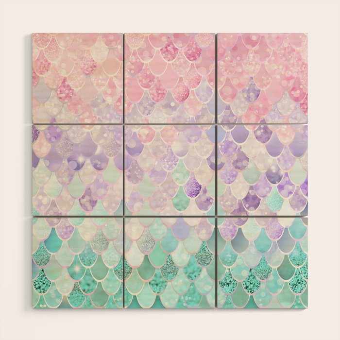 Mermaid Pastel Aesthetics Wood Wall Art Gallery Image 1