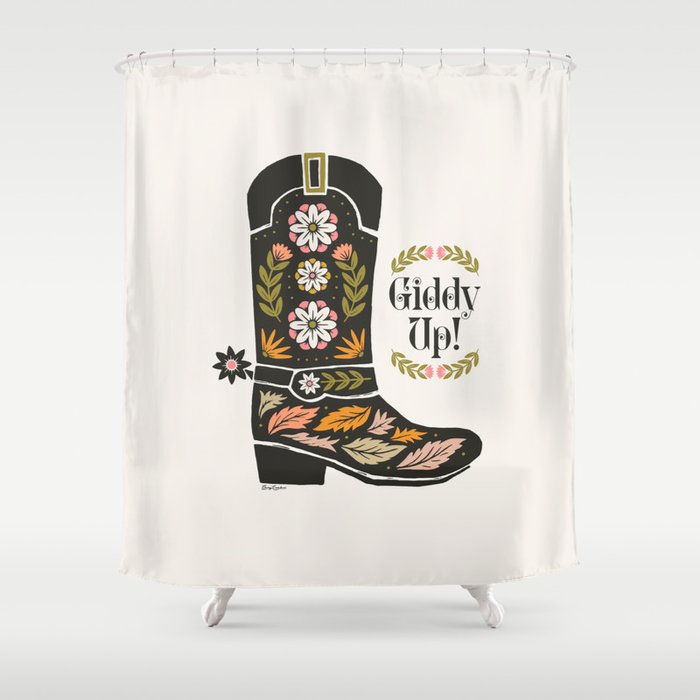 Giddy Up - Cowgirl Boot Shower Curtain Gallery Image 1